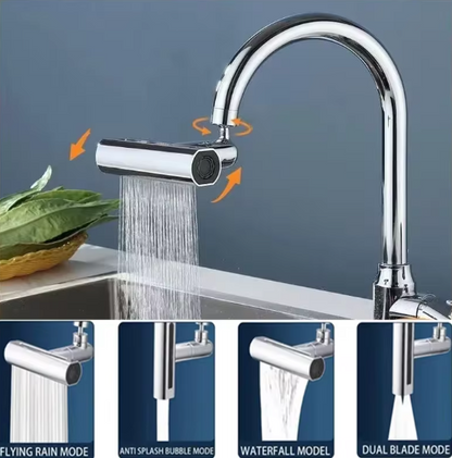 Grifo giratorio de 720° con 4 modos de agua